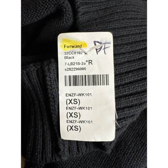 Enza Costa Cashmere Cotton Long Sleeve Crewneck Sweater in Black X-Small Womens - Picture 8 of 12